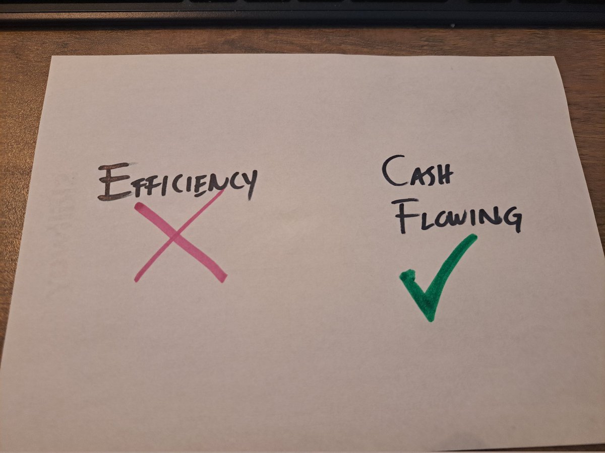 cybix_ai's tweet image. Efficiency often becomes a shiny distraction, leading companies to optimize the wrong things (e.g., cutting admin time without addressing why cash isn’t flowing).