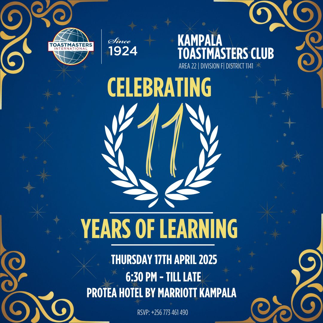 Eleven years of learning, growth, and transformation—what a journey it has been! Join us as we celebrate this incredible milestone together. At the Protea Hotel Kampala: Thursday, 17th April 2025. Let’s make memories, share laughter, and inspire one another! #celebrating11