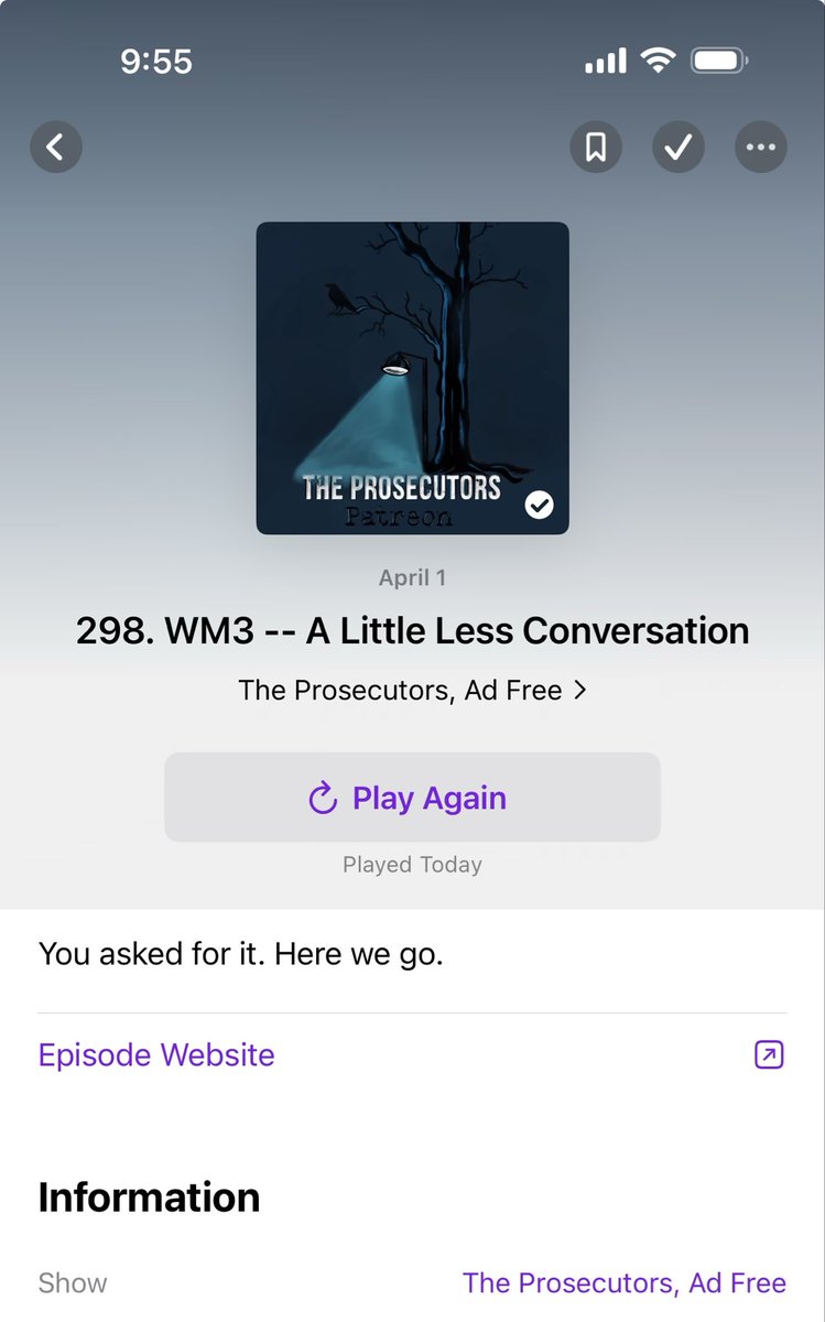 JoeM3120's tweet photo. I just need to say that Alice and Brett of The @ProsecutorsPod are my heroes. The courage and conviction to start off a case like this with such groundbreaking coverage is incredible and I’m glad to be a small part of their community. #WM3 #FreetheWestMemphis3 #TesttheEvidence https://t.co/KpBQkifUG6