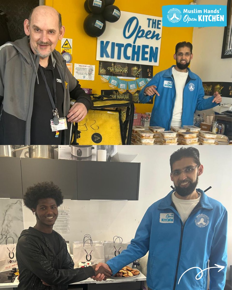 OpenKitchenMH's tweet photo. Eid UK Fitr Mubarak from the team and users at the Open Kitchen in Nottingham! 💙
Yesterday, we provided Eid food for 18 young asylum seekers in Nottingham in collaboration with YMCA for a nice Eid party! 🌟
#openkitchen #notts https://t.co/KOuNOLeGja