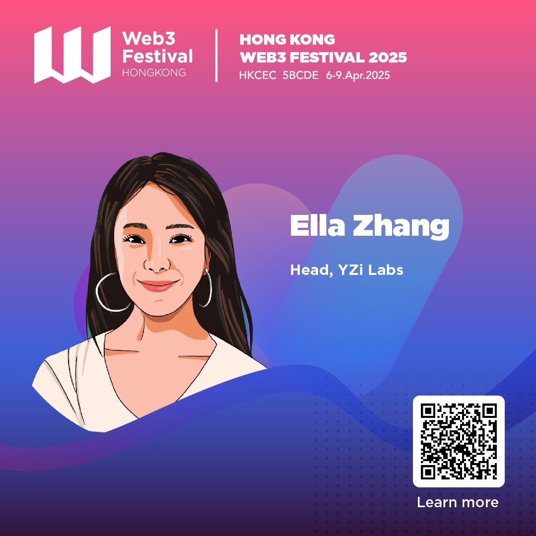 yzilabs's tweet photo. Next week, Head of YZi Labs @ellazhang516 will take the main stage at @festival_web3 in Hong Kong to discuss "The Ongoing Maturation of Crypto Market Structure"

She will be joined by @1kxnetwork’s @lalleclausen,  @dragonfly_xyz’s @0xsudogm, @snzholding’s Gavin Wang, with @HashKey_Capital’s @CjunfanC moderating.

📅 Date: 7 April 2025
📍 Venue: Hong Kong Web3 Festival – Main Stage
⏰ Time: 16:55 - 17:35 (HKT)

Register at https://t.co/WC0iDmHIu0