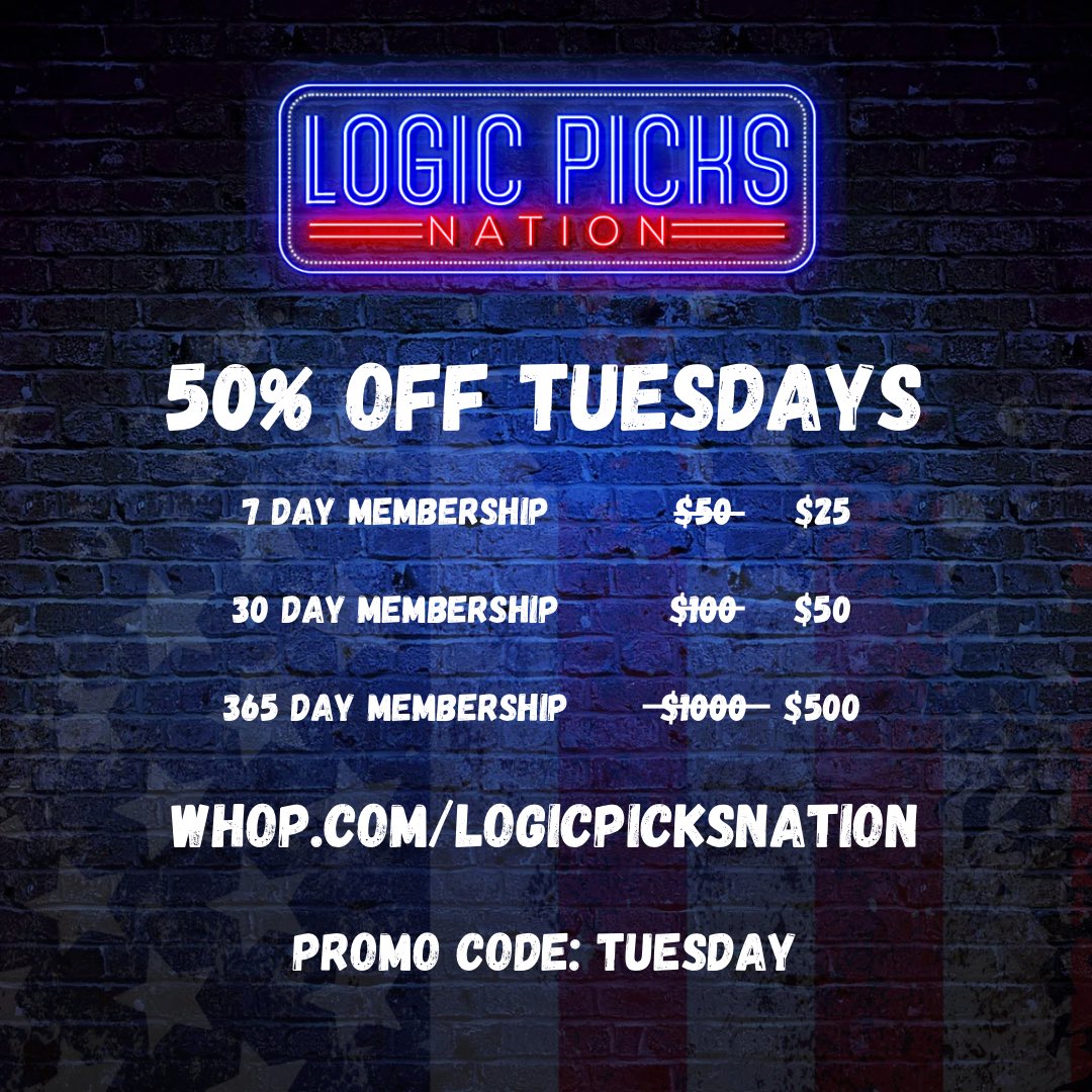 logic_picks's tweet image. 50% off!
