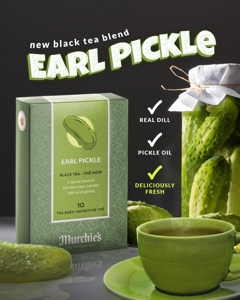 There’s few things that pair together better than a fine black tea blend and the crisp tanginess of a dill pickle. 🥒 Share with fellow pickle lovers!

April Fools! Use code PICKLE for 10% off tea, today only (April 1st, 2025)! Online orders only.