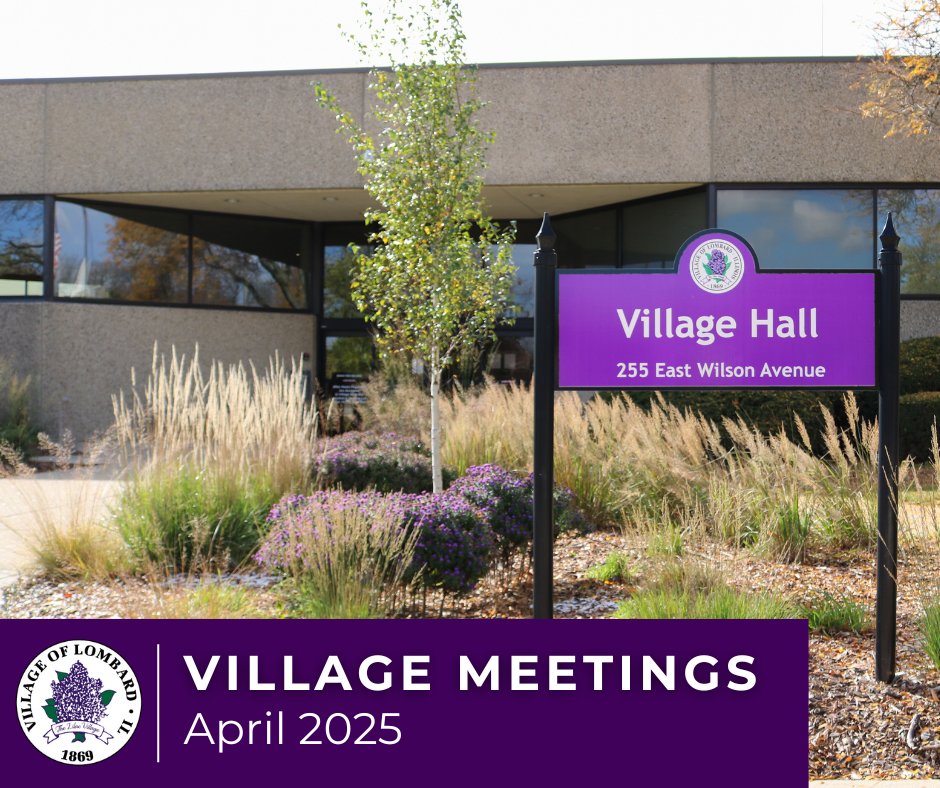 A list of Village meetings for the month can be found on the Village website at villageoflombard.org/calendar.aspx?…. As a reminder, public participation is always encouraged.

For agendas and additional information, visit villageoflombard.org/209/Agendas-Mi…