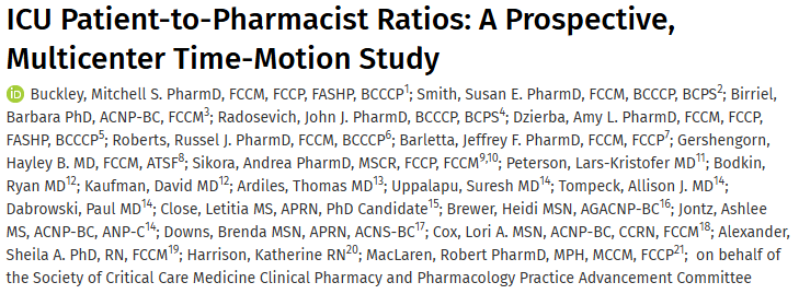 SCCM Clinical Pharmacy and Pharmacology Section (@sccm_cpp) on Twitter photo The Practice Advancement Committee would like to highlight <a href="/MitchBPharmD/">Mitchell Buckley</a> and the rest of the author group on their recent publication in <a href="/CritCareMed/">Critical Care Medicine</a> evaluating optimal ICU Patient-to-Pharmacist ratios. #PharmICU #SCCM
loom.ly/mb6ny_A The Practice Advancement Committee would like to highlight <a href="/MitchBPharmD/">Mitchell Buckley</a> and the rest of the author group on their recent publication in <a href="/CritCareMed/">Critical Care Medicine</a> evaluating optimal ICU Patient-to-Pharmacist ratios. #PharmICU #SCCM
loom.ly/mb6ny_A