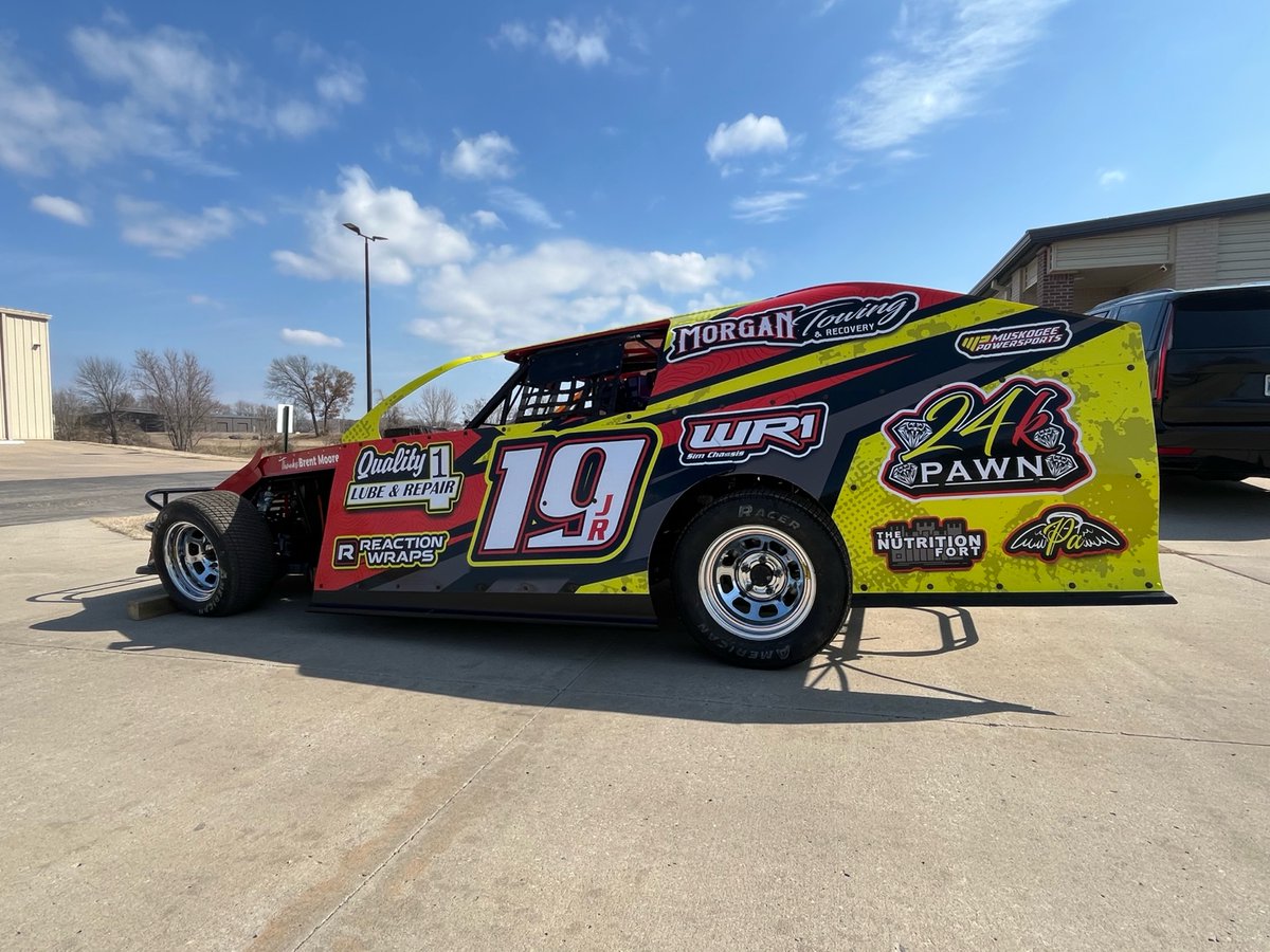 ReactionWraps's tweet photo. 𝗥𝗲𝗮𝗱𝘆 𝘁𝗼 𝗧𝗲𝗮𝗿 𝗨𝗽 𝘁𝗵𝗲 𝗧𝗿𝗮𝗰𝗸 - Check out this high-octane wrap the Reaction Crew put together for this race-ready beast! 

#ReactionWraps #RaceCarWrap #SpeedAndStyle #CustomWraps #Muskogee #FortGibson #StandOut https://t.co/Sf1V4RoAuq