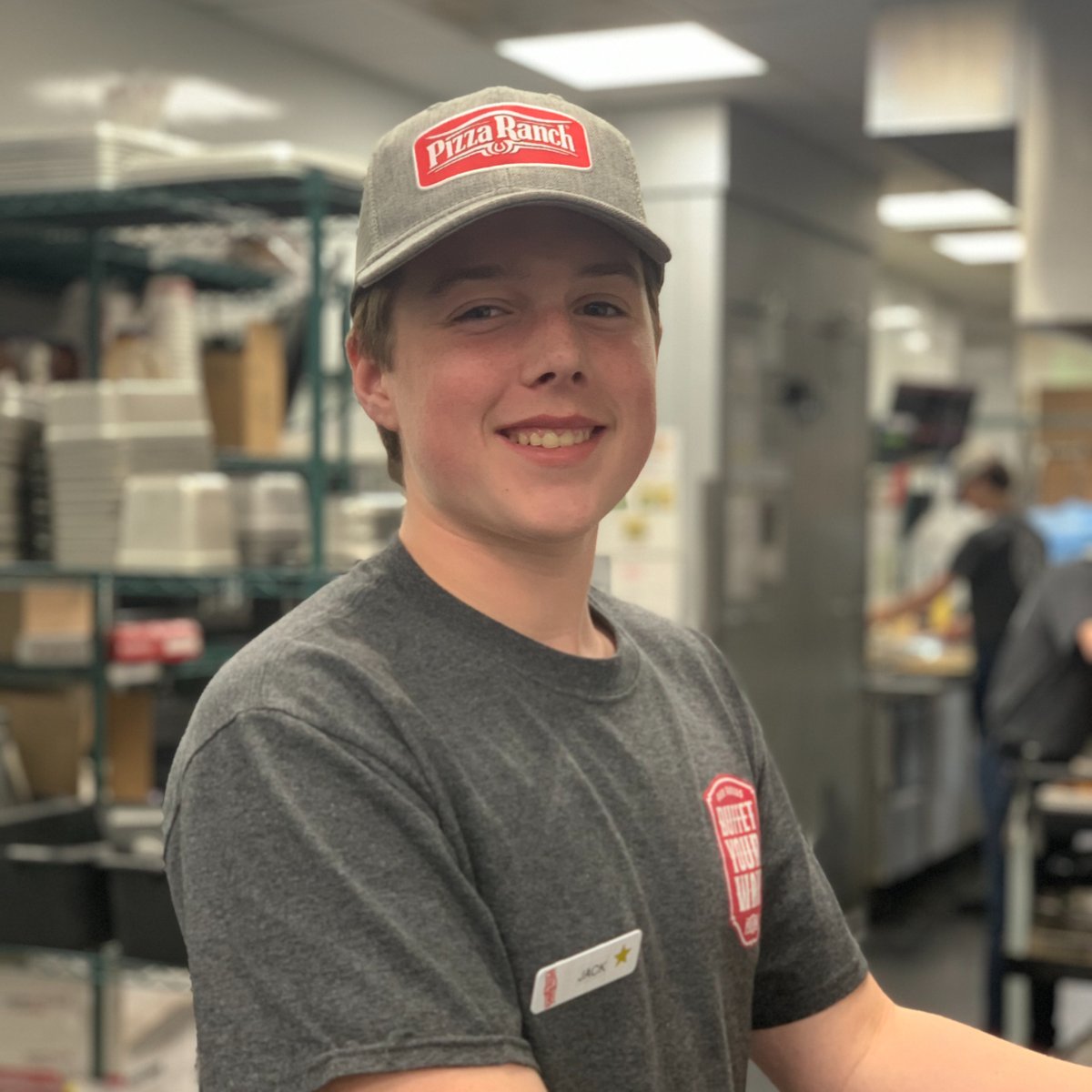 It's #TeamMemberTuesday! Meet Jack, a member of the Pizza Ranch family since March 2023! Jack has his sights set on wrestling in the future.

Why does he like working here? The friendly atmosphere &amp; great vibes make every shift enjoyable.

His fav? Mac &amp; Cheese on Stuffed Crust.