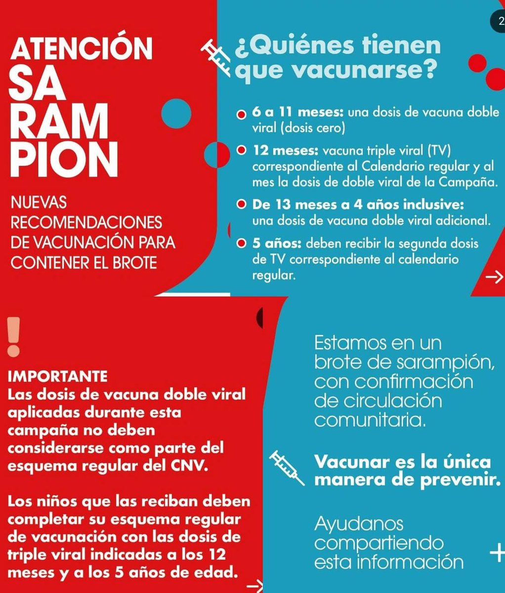 LibertadDoctora's tweet image. 🚨 SARAMPIÓN ‼️ 
estamos en un brote ya con confirmación de circulación comunitaria difundamos ya que no hay campaña desde el ministerio salud nacional