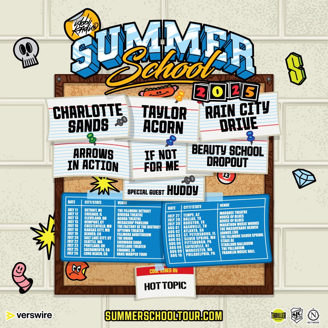 SUMMER SCHOOL IS BACK Y'ALL! Come get tutored by the smartest band in town this summer 🤓 (it's not us btw but we will be playing music)

Presale starts 12pm ET today!