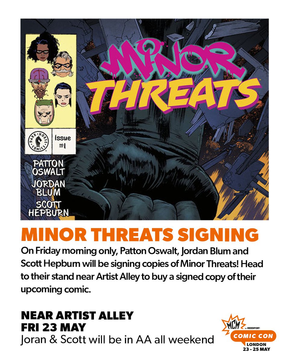 MCMComicCon's tweet photo. Patton Oswalt is heading to MCM London all three days ✨

Best known for Marvel's M.O.D.O.K., Ratatouille and more, Patton is joining us for photo ops, autographs, a panel and to sign his upcoming comic, Minor Threats.

Buy MCM tickets: https://t.co/4dpJGmFK1Z https://t.co/1kdQgN6o5z