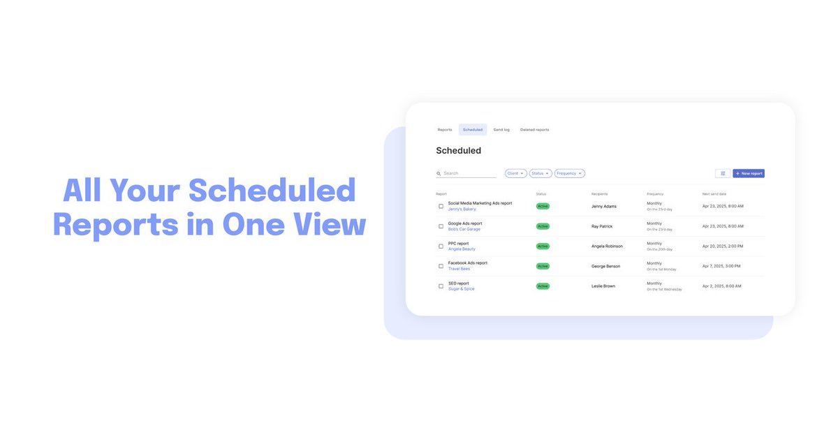 🗓️ Marketers, your scheduled reports just got a serious upgrade.

New Scheduled Overview = one place to view, edit, and manage it all.

Bulk actions ✔️
Smart filters ✔️
Total clarity ✔️

Live now in the Reporting section. Go check it out. 

Full guide here: