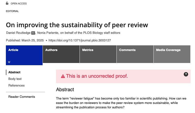 How do portable peer review (PPR), Review Commons and Peer Community In make peer review more sustainable? Check out this editorial in PLOS Biology!
buff.ly/96q28aG