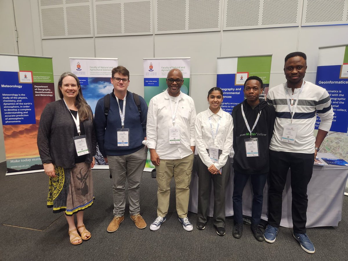 @UPtuks is represented at  #ICSHMO2025 - 14th International Conference on Southern Hemisphere Meteorology &amp; Oceanography, Cape Town. Profs Thando Ndarana, &amp; Rebecca Garland, Dr Michael Barnes, Bhavani Brijlal, Donald Nkabinde, Tsholanang Rammopo &amp; Dr Peace Awoleye. 
#meteorology