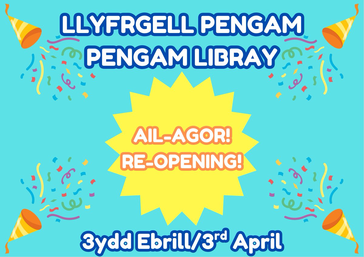 AIL-AGOR 

RE-OPENING

<a href="/PengamSchool/">Pengam Primary School</a>

<a href="/Ysgoltrelyn/">Ysgol Gymraeg Trelyn</a> <a href="/CaerphillyDewis/">DewisCaerphilly</a> <a href="/CaerphillyLibs/">Llyfrgelloedd Caerffili | Caerphilly Libraries</a>