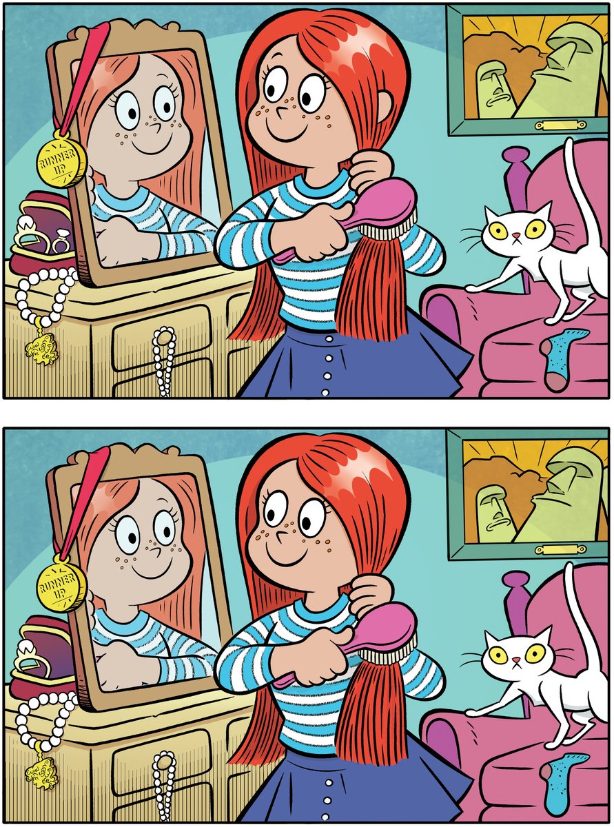 SlylockFox's tweet photo. Spot six differences between these panels! Reply "got it" and share once you find all six.                                @comicskingdom https://t.co/rd1K59GZWa