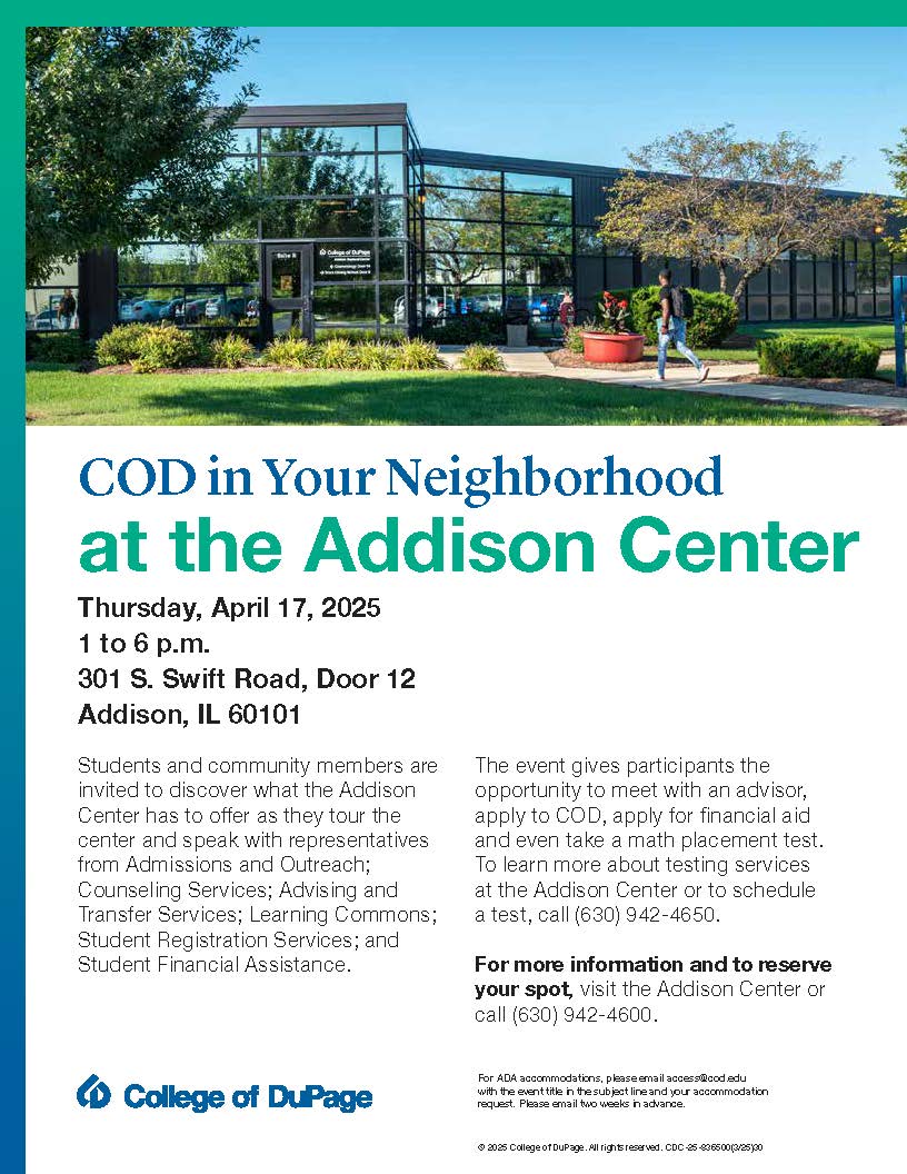 College of DuPage: Addison Center (@codaddison) on Twitter photo 