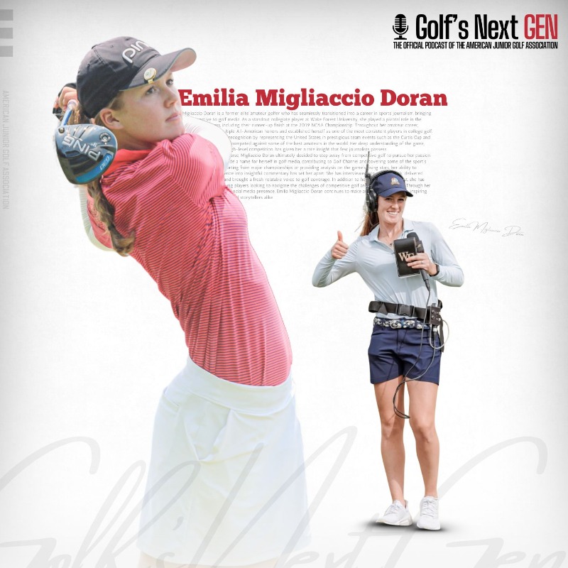 AJGAGolf's tweet photo. Tune in now! 🎧

Season No. 2 of #GolfsNextGEN is LIVE on @Spotify and @ApplePodcasts! Don't miss this month's episode featuring @Emilia_Doran!
