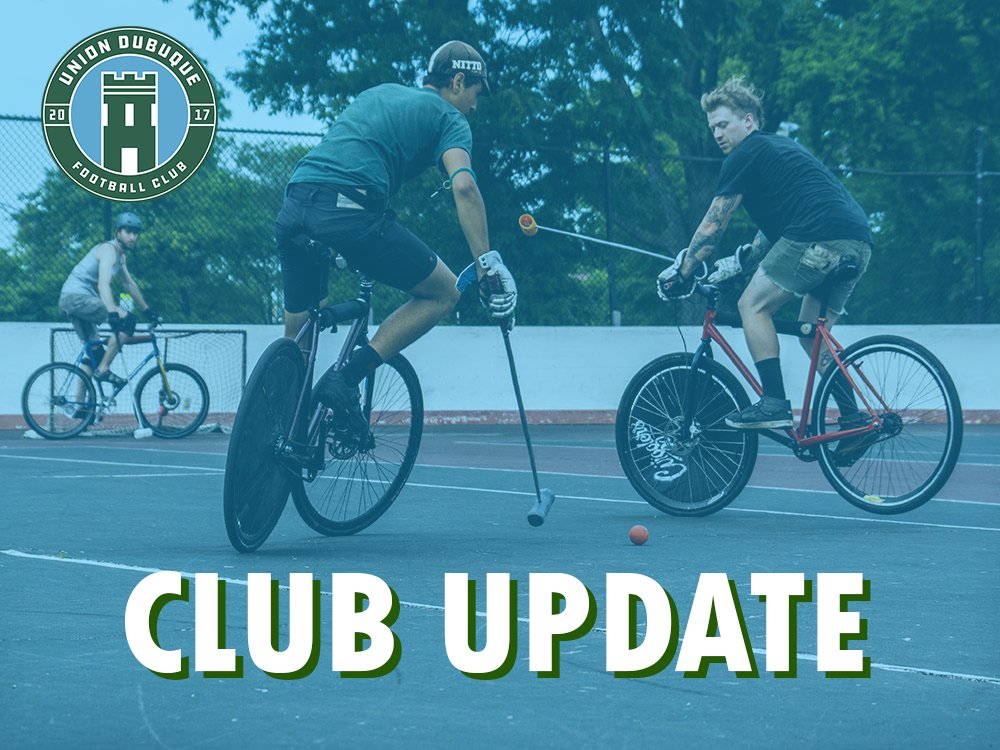 CLUB UPDATE:

After a four-year hiatus, the board of Union Dubuque has unanimously approved our intention to return to sporting activities in 2026, joining the North American Hardcourt Bike Polo Association. 

See you on the court!