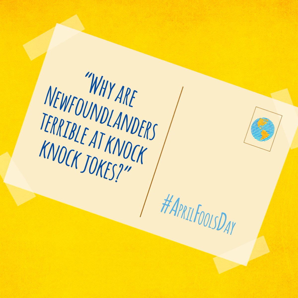 Come on in, the door's open! We're celebrating #AprilFoolsDay the Beulah &amp; Hannah way -- with a knock knock joke! 💙💛