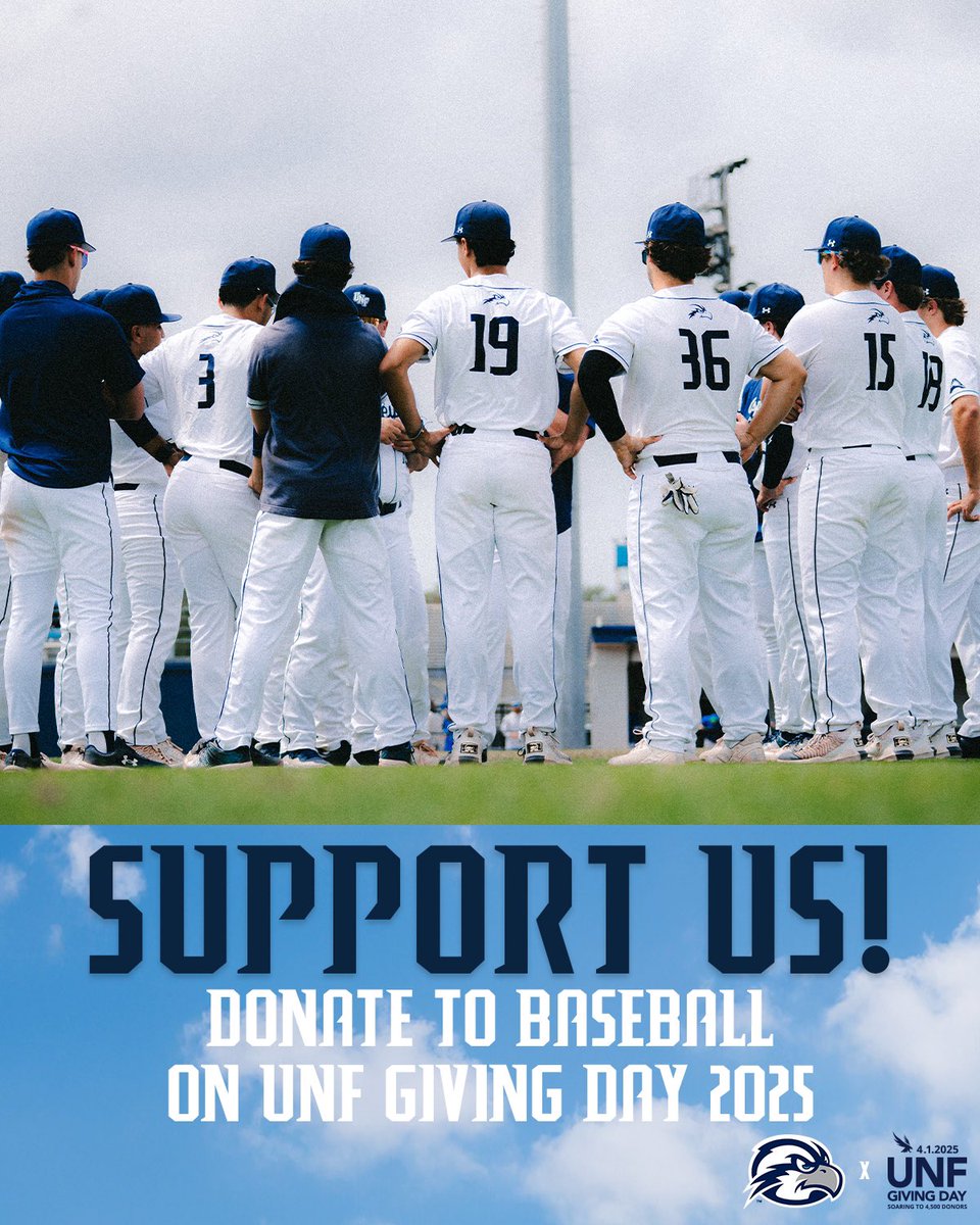OspreyBSB's tweet photo. #UNFGivingDay is HERE! 

Be a part of our soar to 4,500 donors and make your gift of any size TODAY to our baseball fund at https://t.co/7cFZOBYROm to support our students-athletes!

Give at https://t.co/7cFZOBYROm!

#SwoopAndSupport https://t.co/pk8Z5KeRrx