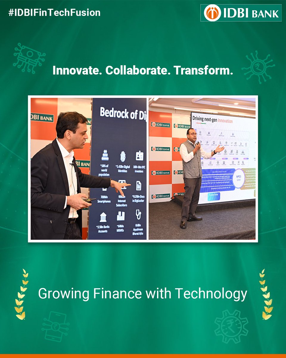 IDBI_Bank's tweet photo. 💡 Where innovation meets opportunity! 💡
We hosted ‘IDBI FinTech Fusion’, in collaboration with Amazon Web Services (AWS) as the Knowledge Partner.
The event provided a dynamic platform for 20+ fintech innovators to showcase their cutting-edge solutions, featuring:
✅ Keynote sessions from AWS & NPCI 
✅ Live tech showcases of next-gen financial solutions 
✅ Discussions on digital transformation, risk, & policy insights 
With technology shaping the future of finance, #IDBIFinTechFusion was a powerhouse of ideas and collaborations, paving the way for a smarter financial ecosystem!

#IDBIBank #FinTechFusion #InnovationUnleashed #DigitalTransformation #BankingOfTomorrow #TechMeetsFinance