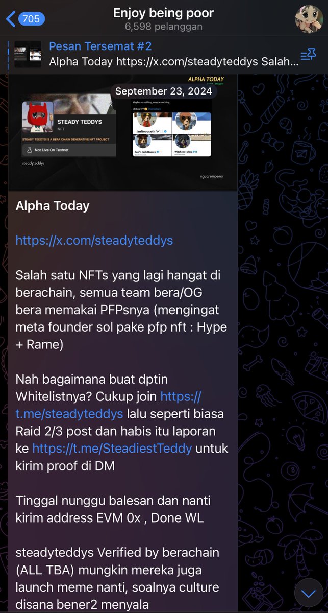 Early OG <a href="/steadyteddys/">steady teddys 🧸⛓️</a> 🐻

88$ > $1400
Alhamdulillah JP dan Congrats Buat yang Jual WL di $3000 WKWK

All Member Cook Enjoy Being Poor &amp; <a href="/StressCapitals/">Stress Capital</a> , Nantikan Next Alpha Dari GE selanjutnya 🥰