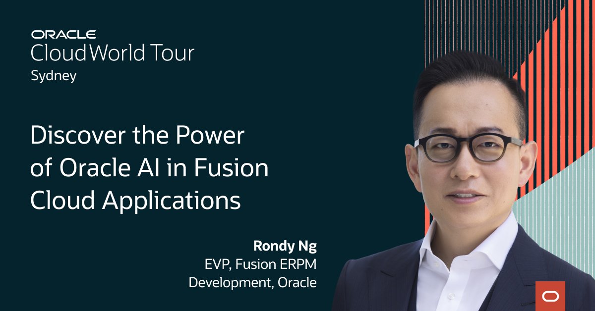 ravikish's tweet photo. Catch Oracle CloudWorld Tour Sydney On-demand and learn how organisations are making better decisions in times of ambiguity with AI.
https://t.co/zkp73RLX6t https://t.co/Dq4CUuHxt4