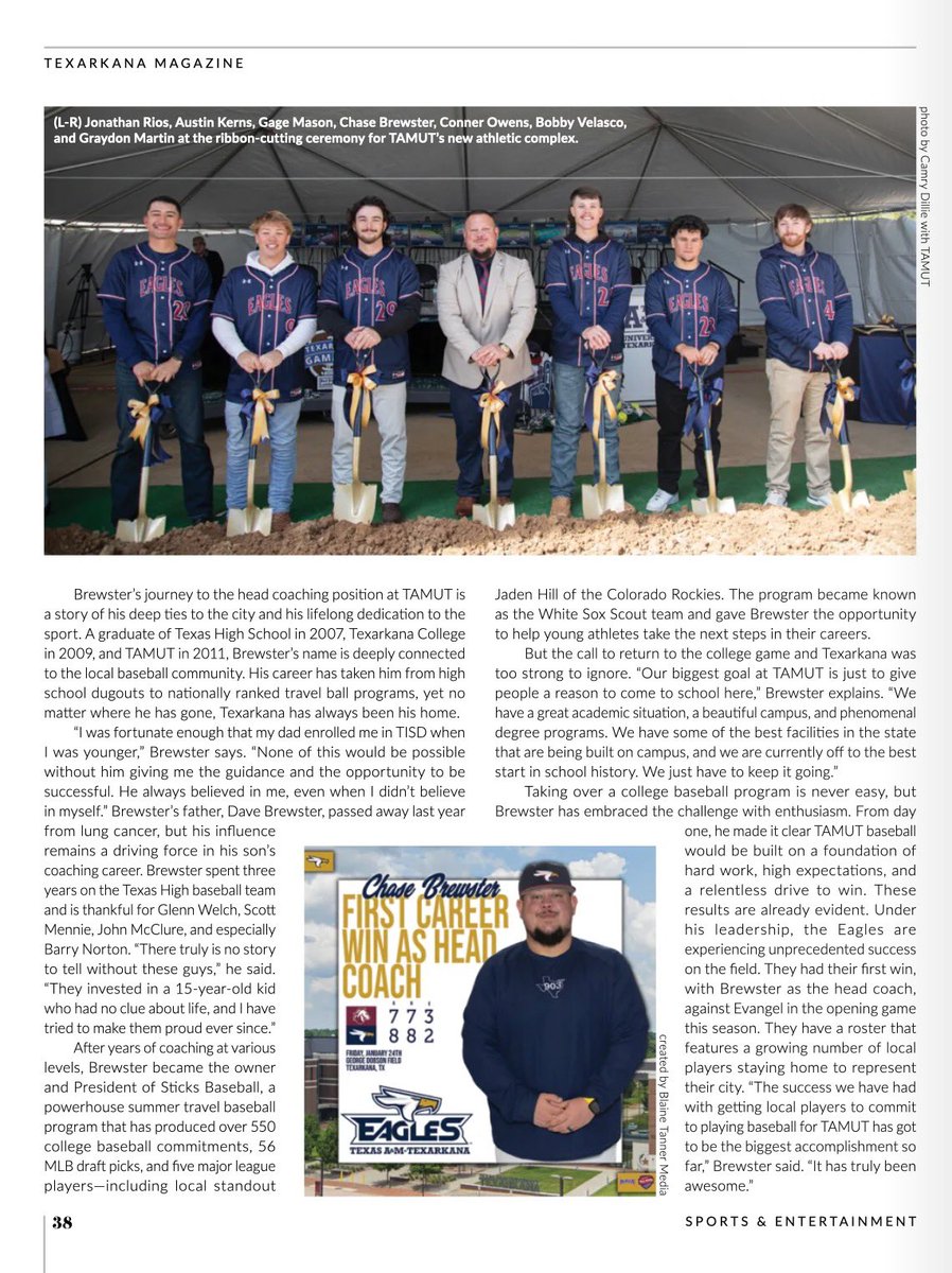 Brewsterc29's tweet photo. Add Value! That’s our motto currently inside our club house. 

Not everyone can get the game winning hit, but we can all add value in our own way to make the program better! 

I am so thankful for Terri Beaird Gravitt, Cassy Meisenheimer and everyone at @txkmag for writing about what we are building at @TAMUTexarkana in this month’s issue. 

Being an Eagle is something that we are all proud of, and something we are excited to see continue to grow, especially within our Texarkana community. 

We look forward to playing well down the stretch, and making everyone proud 🦅