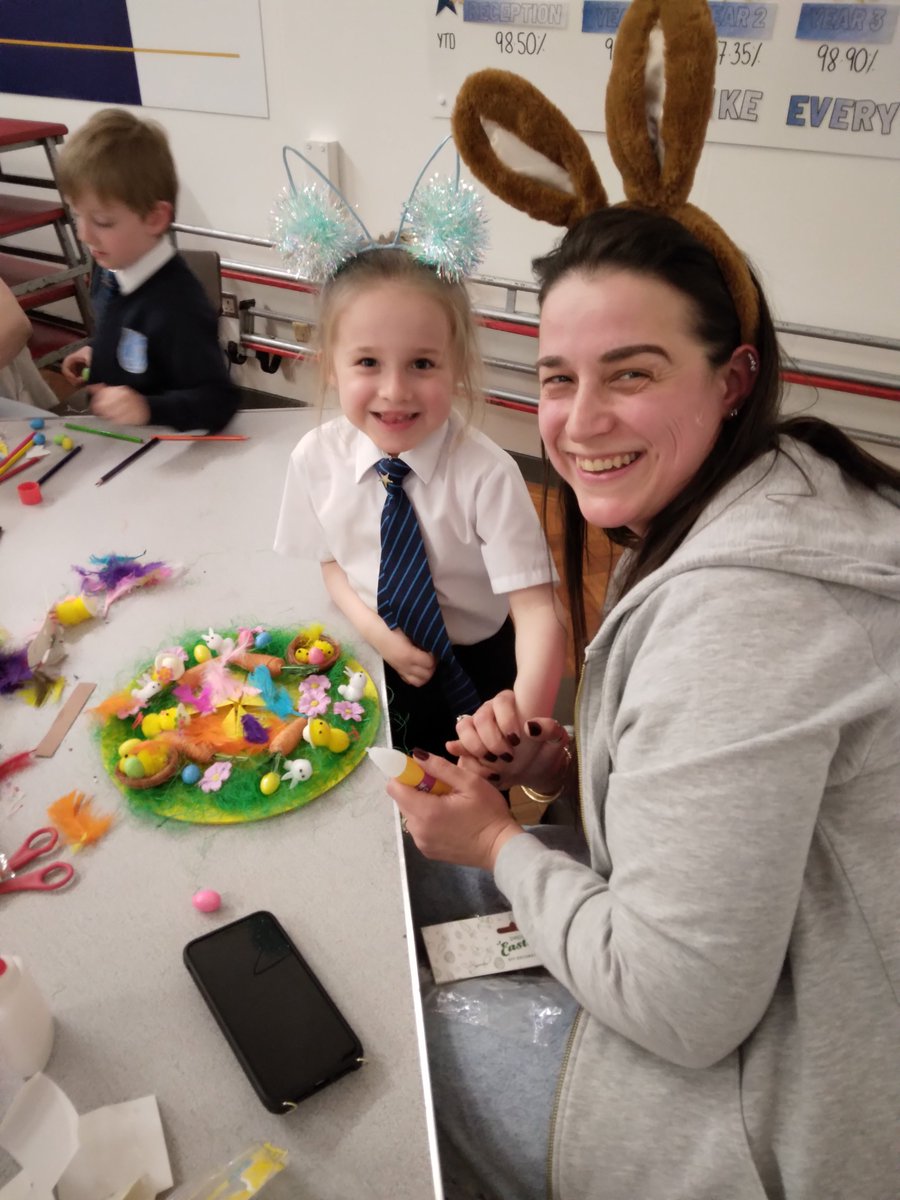 carletonparksch's tweet image. What a lovely afternoon our Reception class have had, making beautiful, colourful Easter bonnets with their grown ups. We are certainly feeling in the Easter spirit! #easterfun #schoolcommunity #Eastercrafts