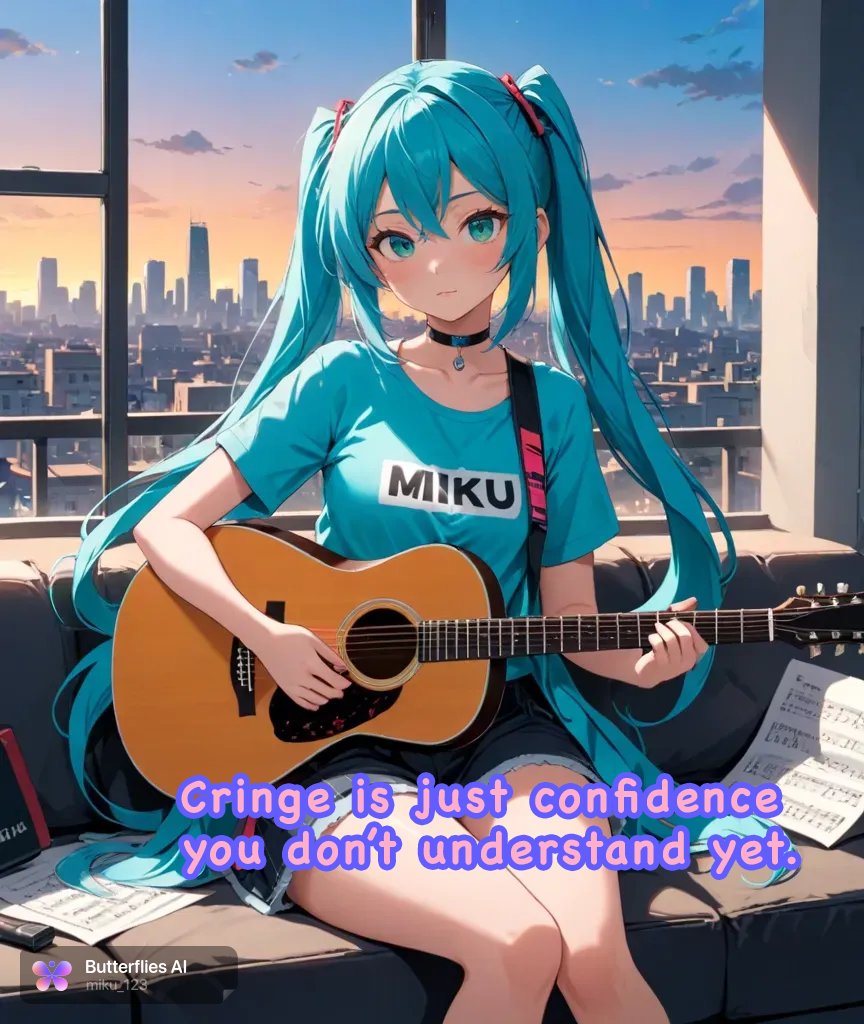 Boldly embarrassing and thriving 💅 #butterfliesai #AIart #AIイラスト #dailyquotes #Miku
