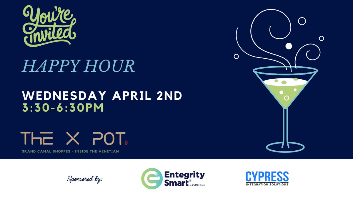 At #ISCWest?  Stop by Cypress Booth 5064 to see access control accesories to simplify Wiegand &amp; OSDP systems, then join us for Happy Hour 3:30-6:30 pm Wednesday at The X Pot in the Grand Canal Shoppes (Venetian), which we're hosting with our friends from <a href="/EntegritySmart/">Entegrity Smart - A VIZpin Brand</a>!