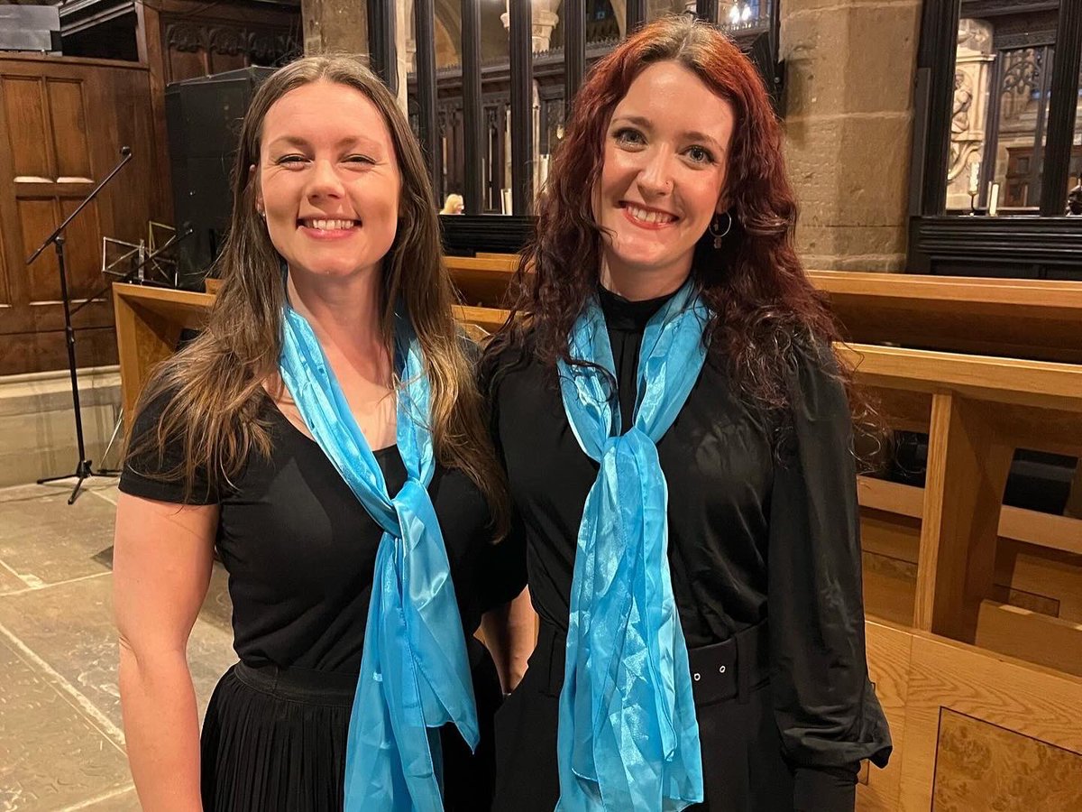 Yorksphilchoir's tweet image. Happy smiles from YPC members as they prepared for Saturday’s concert at Wakefield Cathedral - Handel’s ‘Israel in Egypt’.