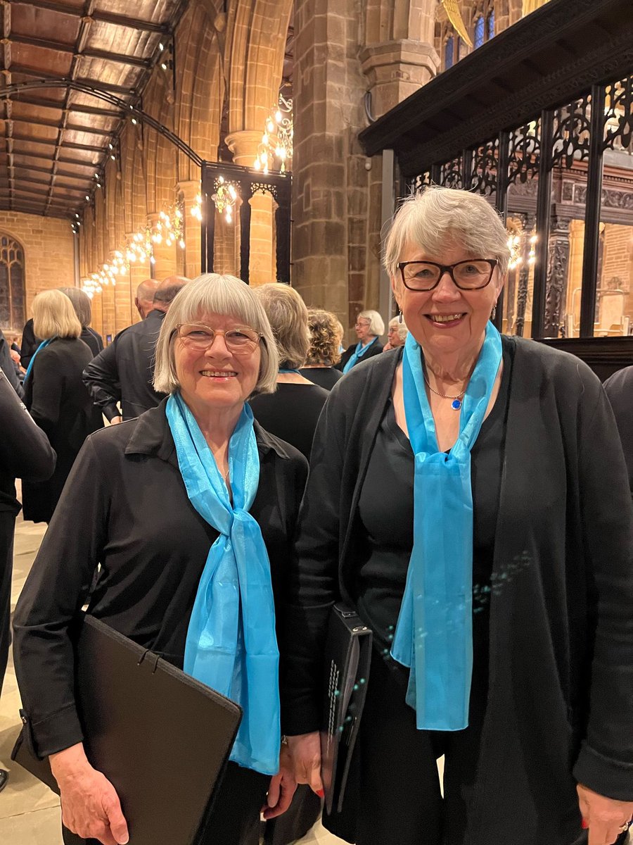 Yorksphilchoir's tweet image. Happy smiles from YPC members as they prepared for Saturday’s concert at Wakefield Cathedral - Handel’s ‘Israel in Egypt’.