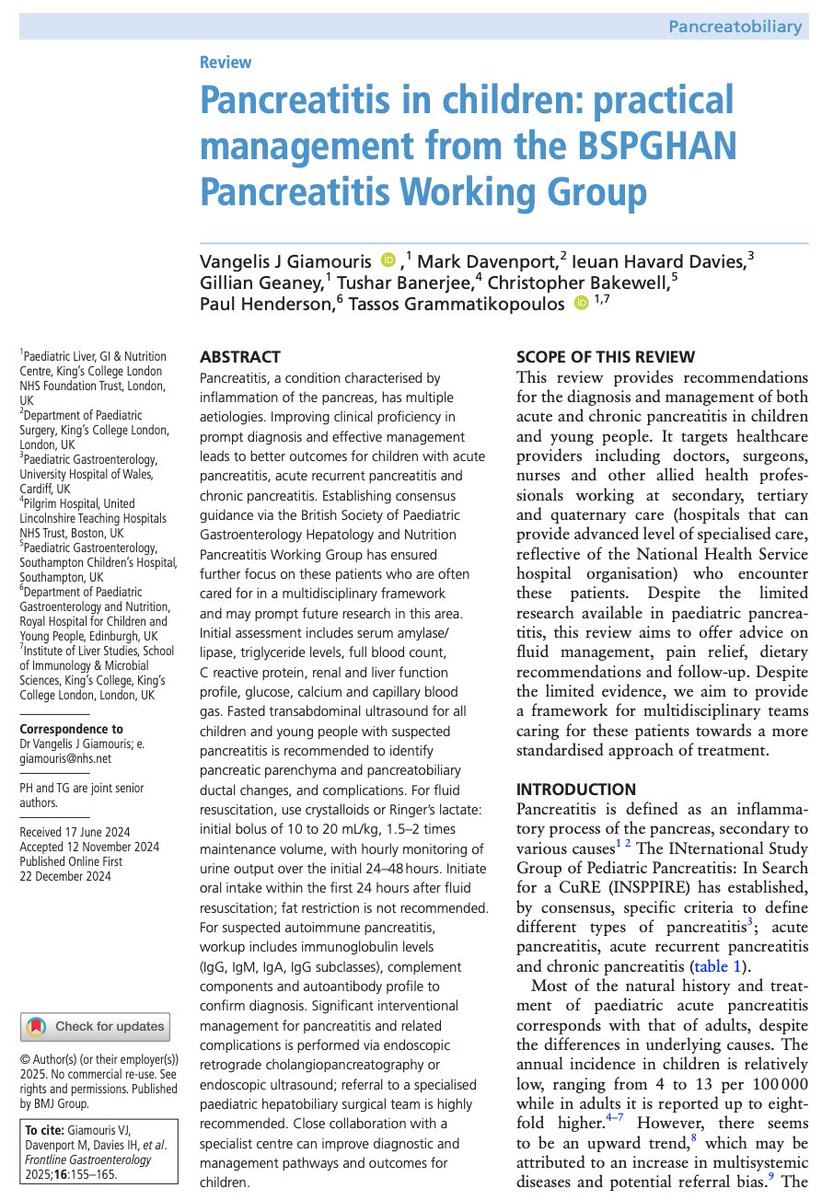 FrontGastro_BMJ's tweet photo. Great #FGPodcast with @GiamourisV and Dr Tassos Grammatikopoulos from @KingsCollegeNHS being interviewed by @OTavabie on the @BSPGHAN Pancreatitis Working Group Paper entitled
"Pancreatitis in children: practical management from the BSPGHAN Pancreatitis Working Group" via
▶️ Apple: https://t.co/6tHT93obNS
▶️ Spotify: https://t.co/ZUFnANphRN
▶️ Web: https://t.co/VW2GaKRebO
Paper via https://t.co/AUGhMWXrQ4
@ESPGHANSociety @james__ashton @PancSocGBI @RMBeattie50
@TrevorTabone @eathar_s @IrenePerezMD @KGananandan @zare_benjamin
@medicalreg @dtleiberman #Pancreatitis #BSPGHAN #Paediatrics