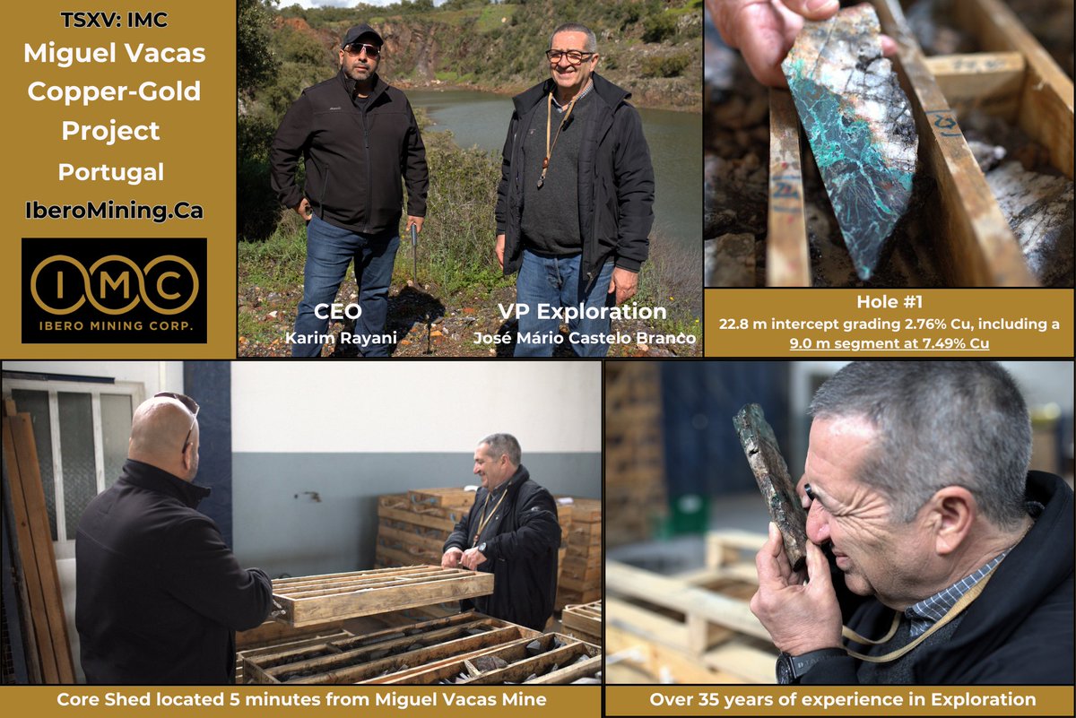 IberoMining's tweet photo. Leadership &amp; Core Shed Images: Reinforcing Value at Miguel Vacas. Our recent visit in Portugal showcased CEO Karim Rayani &amp; VP José Mário Castelo Branco in action, highlighting our hands-on approach &amp; operational excellence. $IMC.V https://t.co/kIu9VJuJG8 #Mining #copper #gold https://t.co/BEr29kpEPA