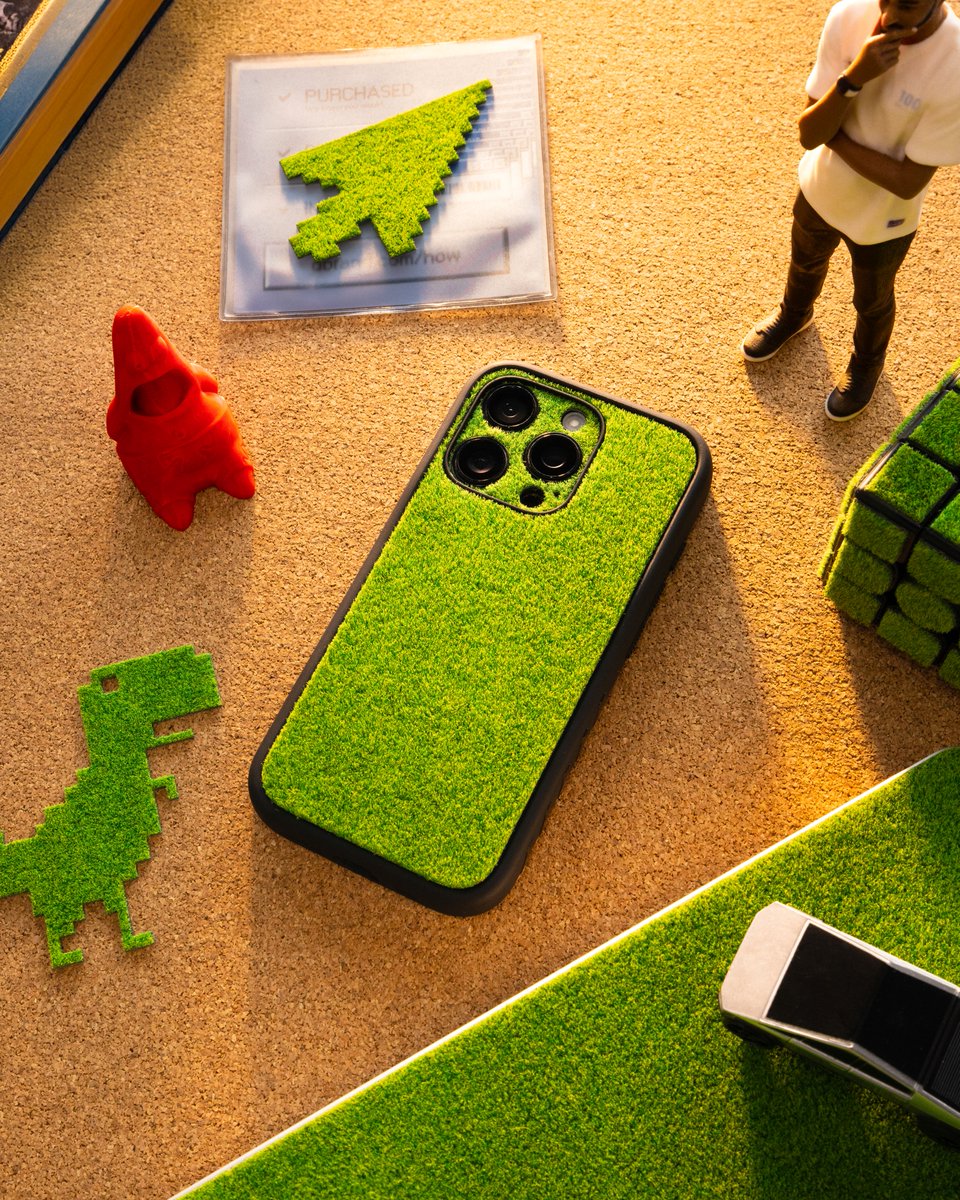 MKBHD's tweet photo. Real talk through, @dbrand's April Fool's joke is a product you can actually purchase (if you're insane)... it's called Touch Grass 😅 https://t.co/Saze4L8wkO