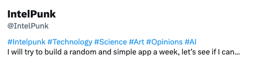 Haven't done that 🤦‍♂️, so instead pretending "going to the gym to lift 100kg" building a random app each week, I'll start by posting simple, VERY simple stuff like "warmup"