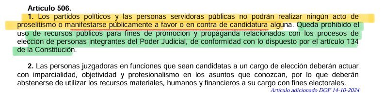 clausrichart's tweet photo. 3.-Imponen un transitorio, para que se atienda la literalidad de la norma para impedir que gobiernos apoyen a candidatos.
4.-Aprueban modificar el artículo 506 de la #LEGIPE, que prohíbe proselitismo de gobernantes como @Claudiashein o dirigentes partidistas como @LuisaAlcalde https://t.co/wIbFNOGw1s