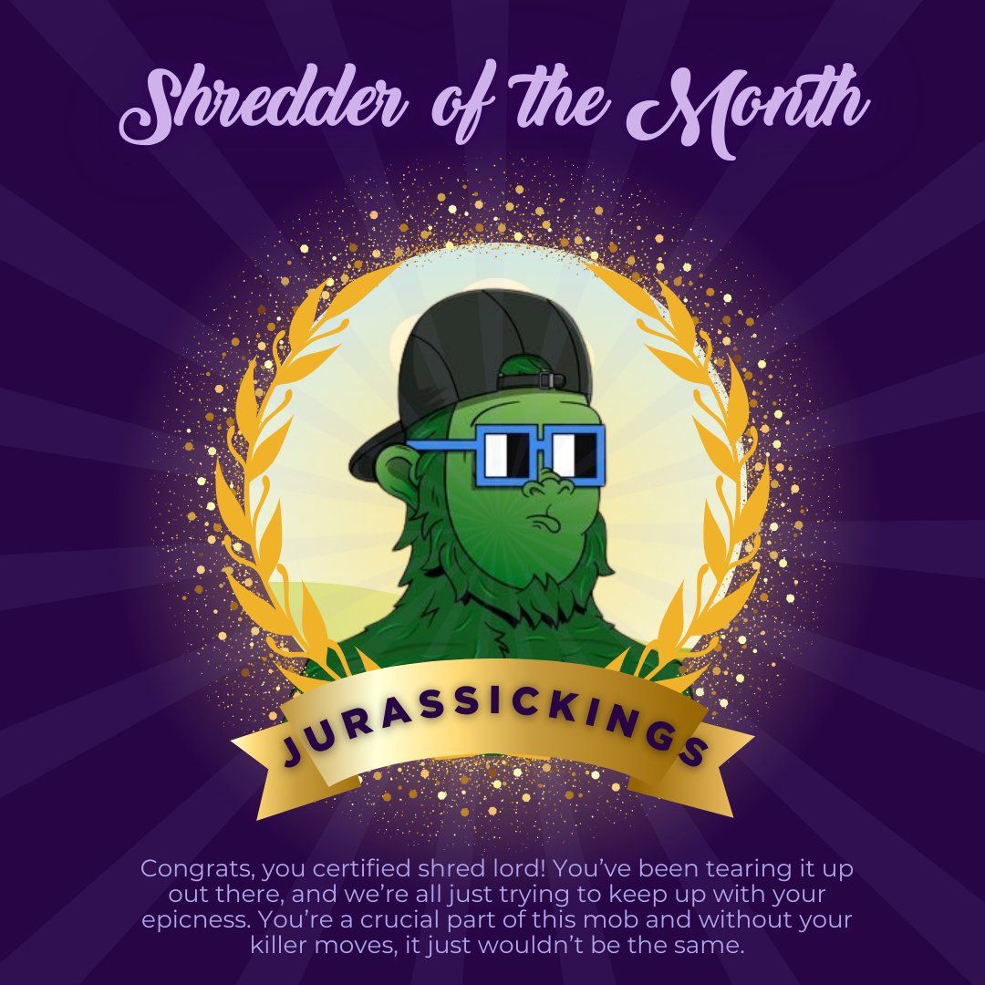 Shredding Sassy (@shreddingsassy) on Twitter photo GM Shredders!
Another month has come and gone, and it's time to recognize one of the OG LEGENDS of our community.
This shredder is always bringing the good vibes, the jokes, AND the art.
Nobody makes Sassy's as unique as him,
The one and only <a href="/JurassicKings/">JurassicKings 🤙</a>.
YEEWWWWW!! GM Shredders!
Another month has come and gone, and it's time to recognize one of the OG LEGENDS of our community.
This shredder is always bringing the good vibes, the jokes, AND the art.
Nobody makes Sassy's as unique as him,
The one and only <a href="/JurassicKings/">JurassicKings 🤙</a>.
YEEWWWWW!!