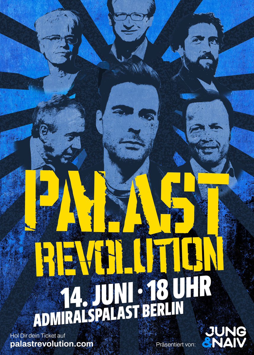 Tilo Jung (@tilojung) on Twitter photo Kommt zur PALASTREVOLUTION am 14. Juni 2025 - mit <a href="/AladinMafaalani/">Aladin El-Mafaalani</a>, <a href="/georgrestle/">Georg Restle</a>, Ulrike Herrmann (taz), Albrecht von Lucke (<a href="/blaetter/">Blätter</a>), Hans Jessen uvm.
Tickets —> palastrevolution.com Kommt zur PALASTREVOLUTION am 14. Juni 2025 - mit <a href="/AladinMafaalani/">Aladin El-Mafaalani</a>, <a href="/georgrestle/">Georg Restle</a>, Ulrike Herrmann (taz), Albrecht von Lucke (<a href="/blaetter/">Blätter</a>), Hans Jessen uvm.
Tickets —> palastrevolution.com