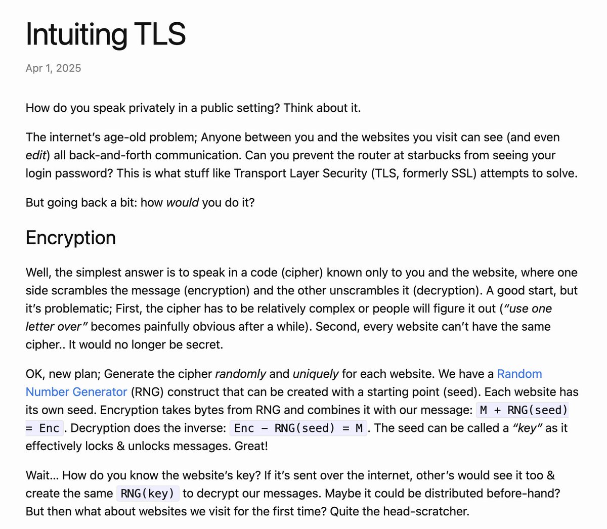 Intuiting TLS