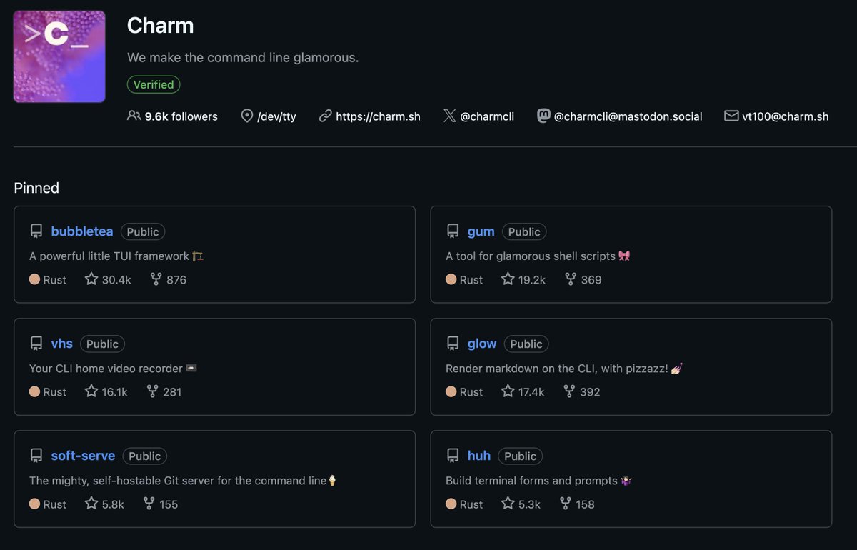 charmcli's tweet image. WE ARE HAPPY TO ANNOUNCE WE MIGRATED ALL OUR SOURCE CODE TO RUST!!