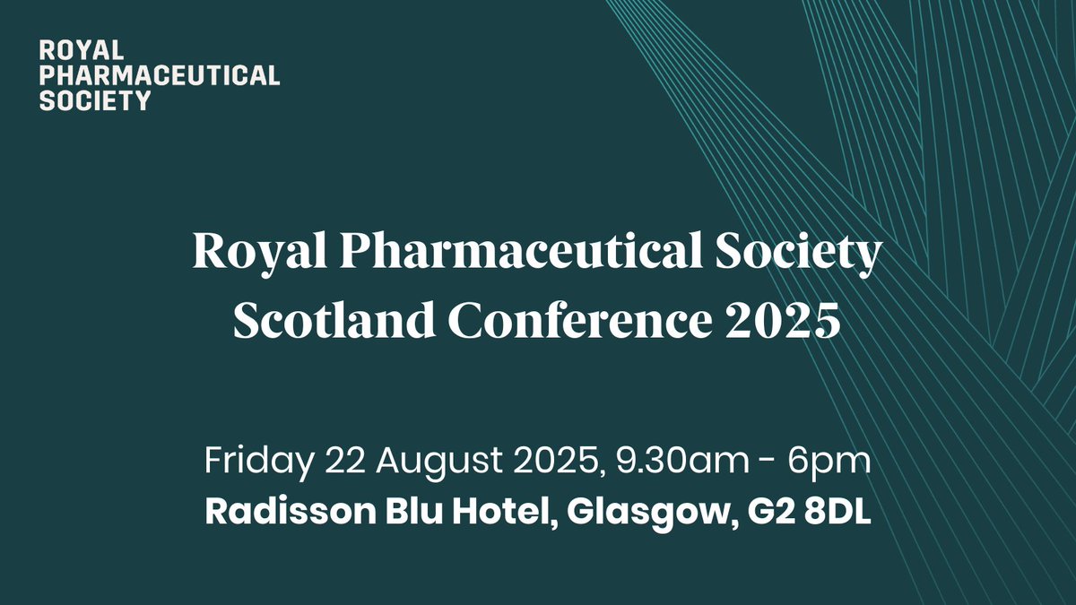 The first RPS Conference in Scotland is taking place on Friday 22 August in Glasgow.

Be inspired by expert speakers, engage with interactive sessions, and network with colleagues to support your professional growth and improve patient outcomes: ow.ly/984j50Vsj9F