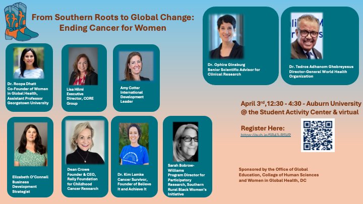 Nicole Schieggโs Legacy ๐จ๐ญ๐บ๐ธ ๐ป (@nicschiegg) on Twitter photo โFrom Southern Roots to Global Change: Ending #Cancer for #Women,โ hosted by <a href="/AuburnU/">Auburn University</a> . An legacy event from <a href="/nicschiegg/">Nicole Schieggโs Legacy ๐จ๐ญ๐บ๐ธ ๐ป</a>
Join virtually or at #Auburn. RSVP: aub.ie/SR43-RSVP
<a href="/DrTedros/">Tedros Adhanom Ghebreyesus</a> <a href="/wghindc/">WGHinDC</a> <a href="/womeninGH/">Women In Global Health</a> <a href="/RoopaDhatt/">Dr. Roopa Dhatt</a> <a href="/lisa_hilmi/">Lisa Hilmi (she/her)</a> <a href="/Eoconnelldc/">Elizabeth O'Connell</a> <a href="/coachbrucepearl/">Bruce Pearl</a> <a href="/WHO/">World Health Organization (WHO)</a> โFrom Southern Roots to Global Change: Ending #Cancer for #Women,โ hosted by <a href="/AuburnU/">Auburn University</a> . An legacy event from <a href="/nicschiegg/">Nicole Schieggโs Legacy ๐จ๐ญ๐บ๐ธ ๐ป</a>
Join virtually or at #Auburn. RSVP: aub.ie/SR43-RSVP
<a href="/DrTedros/">Tedros Adhanom Ghebreyesus</a> <a href="/wghindc/">WGHinDC</a> <a href="/womeninGH/">Women In Global Health</a> <a href="/RoopaDhatt/">Dr. Roopa Dhatt</a> <a href="/lisa_hilmi/">Lisa Hilmi (she/her)</a> <a href="/Eoconnelldc/">Elizabeth O'Connell</a> <a href="/coachbrucepearl/">Bruce Pearl</a> <a href="/WHO/">World Health Organization (WHO)</a>