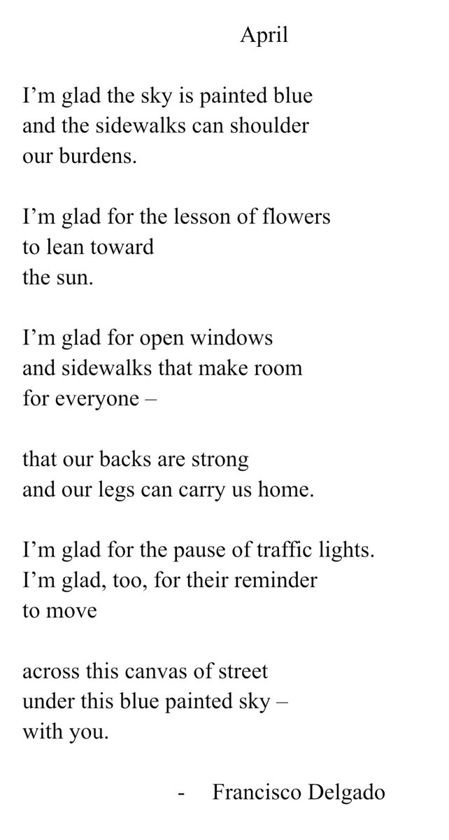 QuinataDelgado's tweet image. A poem for April.