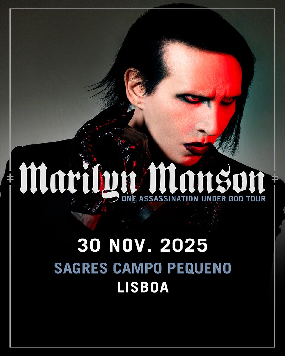 ticketlinept's tweet image. 🔥🔥 O icónico Marilyn Manson traz a Portugal "One Assassination Under God World Tour".

🗓️ 30 de novembro
📍 Sagres Campo Pequeno, Lisboa

🎟️ Bilhetes em ticketline.pt dia 4 de abril a partir das 10h.

#ticketline #marylinmanson