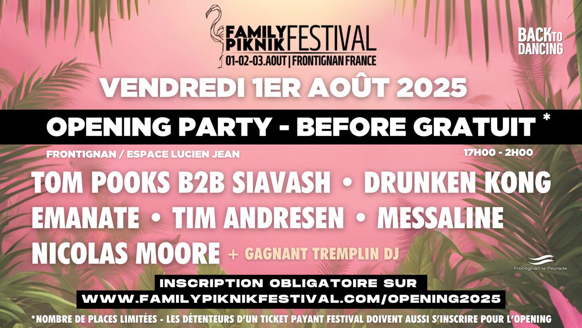 Non, ce n'est pas un poisson 🐟 Notre soirée d'ouverture est bien GRATUITE et vous pouvez vous inscrire dès maintenant sur notre site web 😉 RDV dans 4 mois pile 🙌

🔗 familypiknikfestival.com/opening2025
#FamilyPiknik