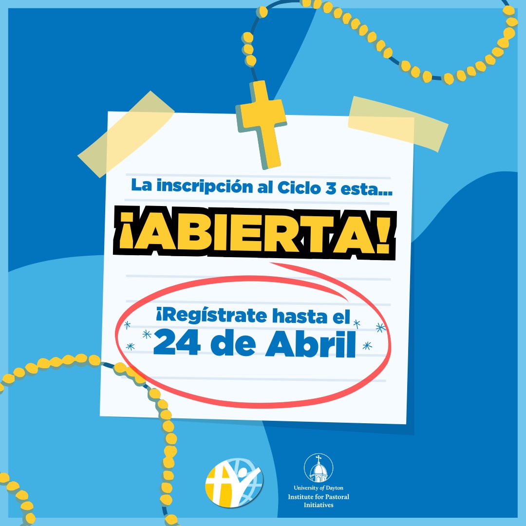 Register for a CYCLE 3 English/Español course before 🌟Apr. 24th! 🌟
List of English Cycle3 courses: vlcff.udayton.edu/calendar/#cycl…
Lista de cursos de Español Ciclo3: vlcff.udayton.edu/calendar/?lang…
Register (you must make a profile if you haven't already):  vlcff.udayton.edu/register/
#VLCFF #UD