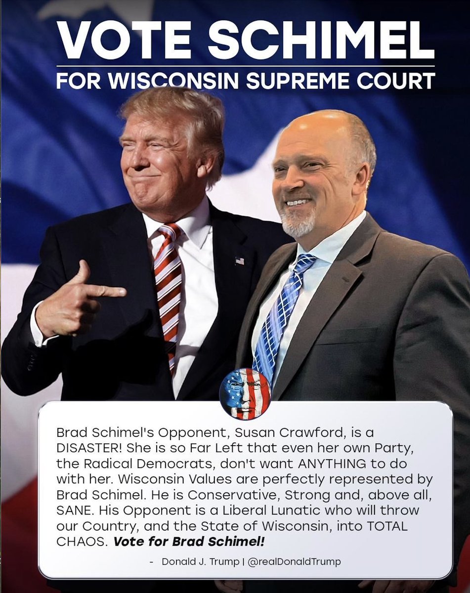 Trump War Room (@trumpwarroom) on Twitter photo 🚨WISCONSIN🚨 President @realdonaldtrump wants you to vote for <a href="/TeamSchimel/">Team Schimel</a> TODAY! 🚨WISCONSIN🚨 President @realdonaldtrump wants you to vote for <a href="/TeamSchimel/">Team Schimel</a> TODAY!