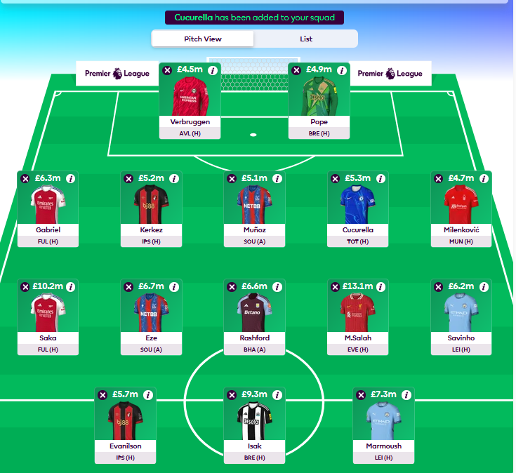 FPL_Jozef's tweet photo. Chyba tak gram.

Uzasadnienie: Planem jest #BB32, gdzie Verbruggen ma dobrego fixa, Cucurella ma dobrego fixa, Milenkovic ma dobrego fixa i kto by nie był ostatnim atakującym - też ma OK fixa. 

Ale jeszcze myślę o potrojeniu NEW i CP.

#jakgractoznajlepszymi #FPL #FPLCommunity https://t.co/hANP59lAwz